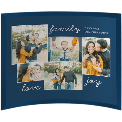 New Family Sentiment Curved Glass Print, 10x12, Curved, Blue