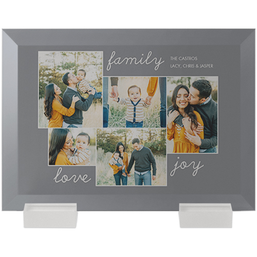 New Family Sentiment Flat Glass Print, 5x7, Flat, Gray, slate