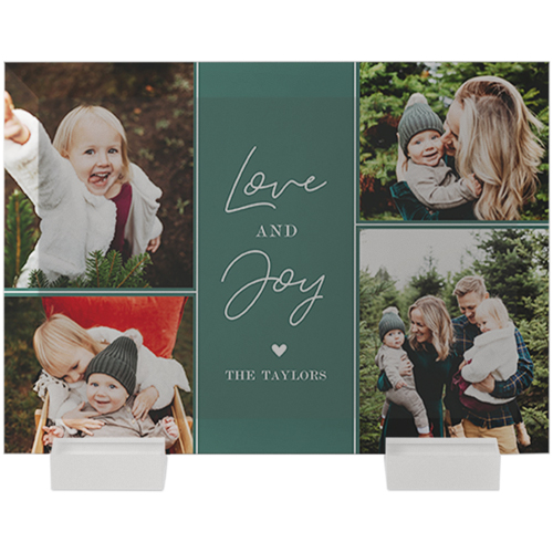 Banded Love and Joy Flat Glass Print, 5x7, Flat, Blue, lake