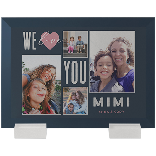 Contemporary We Love You Flat Glass Print, 5x7, Flat, Black, silhouette