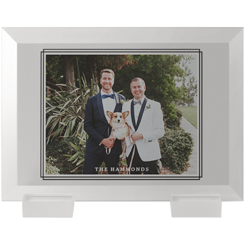 New Double Frame Border Flat Glass Print, 5x7, Flat, White