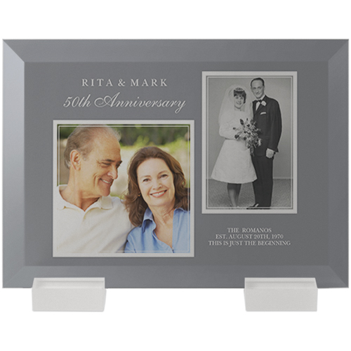 Traditional Anniversary Flat Glass Print, 5x7, Flat, Gray