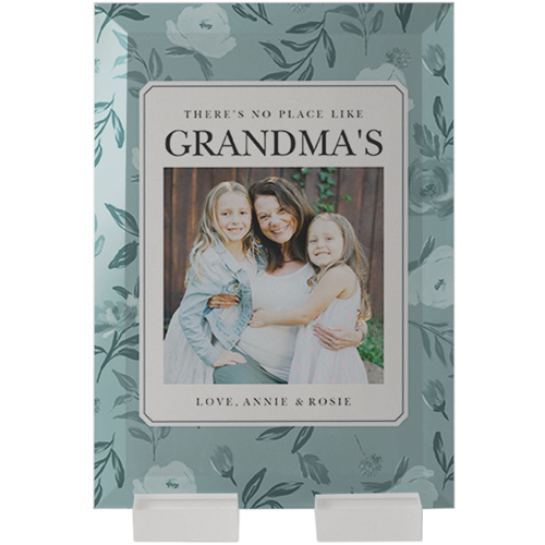 Floral Love Flat Glass Print, 5x7, Flat, Blue, blue