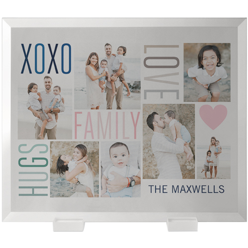 Watercolor Family Love Hugs Flat Glass Print, 10x12, Flat, White, white