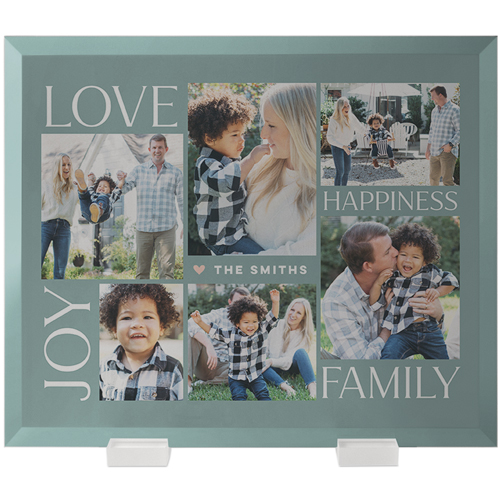 Contemporary Family Joy Flat Glass Print, 10x12, Flat, Blue