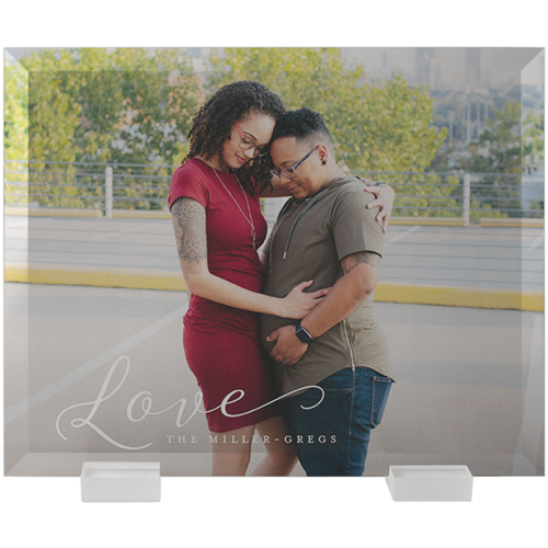 Just Love Flat Glass Print, 8x10, Flat, White