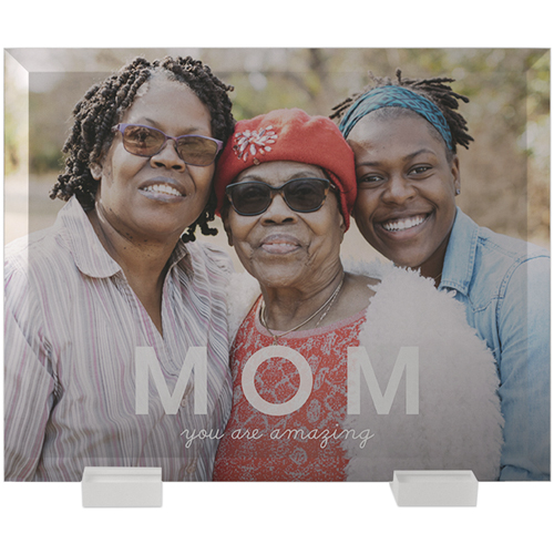 Mom is Amazing Flat Glass Print, 8x10, Flat, White, white