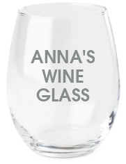 Mr & Mrs Neutral Printed Wine Glass by Shutterfly