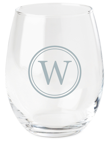 Circle Monogram Wine Glass, Home Decor