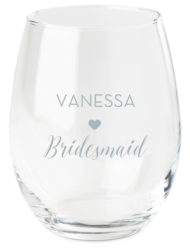 Bridal Cheers Wine Glass, Etched Wine, White