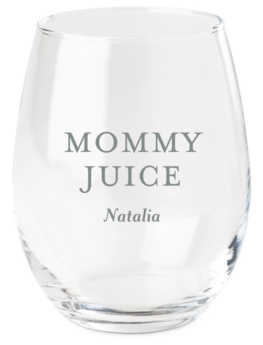 Mommy Juice Wine Glass, Etched Wine, White