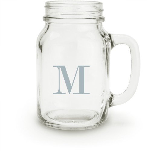 Kitchen & Dining Mason jar glass with initial Drink & Barware