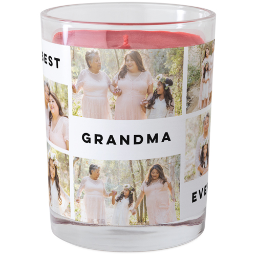 Gallery Of Nine Text Glass Candle, Glass, Fireside Spice, 9oz, Multicolor, multi