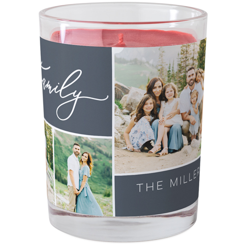 Family Sentiments Glass Candle, Glass, Fireside Spice, 9oz, Gray