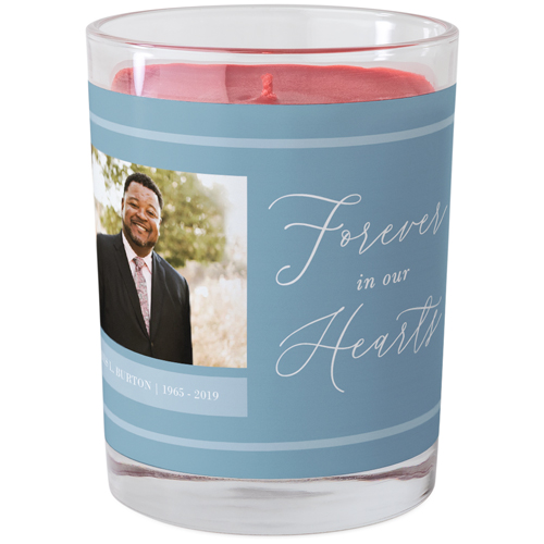 Forever In Our Heart Glass Candle, Glass, Fireside Spice, 9oz, Blue