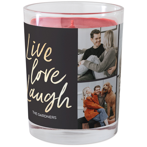 Chic Sentiments Glass Candle, Glass, Fireside Spice, 9oz, Gray