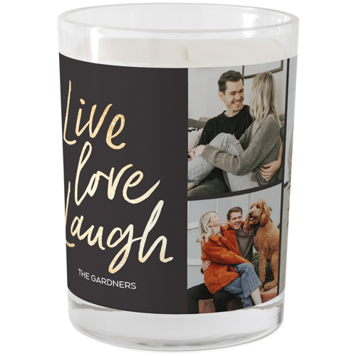 Chic Sentiments Glass Candle, Glass, Ocean Breeze, 9oz, Gray