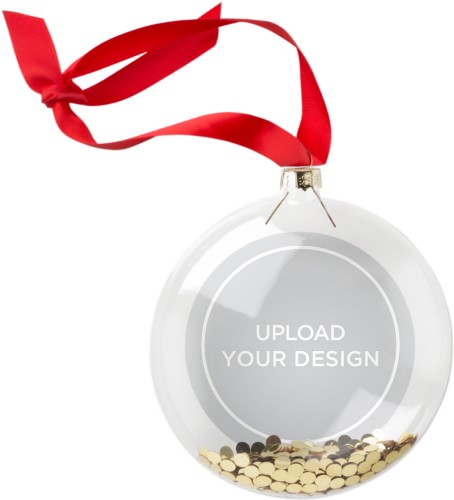 Upload Your Own Design Glitter Ornament, Multicolor, Circle