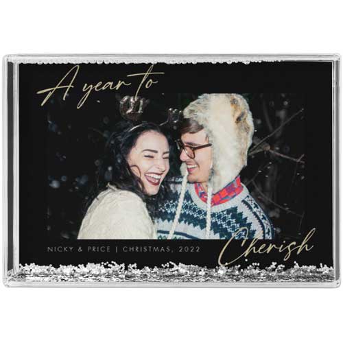 A Year To Cherish Glitter Block, Black, black