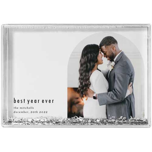 Modern Arch Glitter Block, White, white