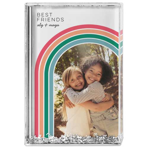 Rainbow Arch Glitter Block, White, white