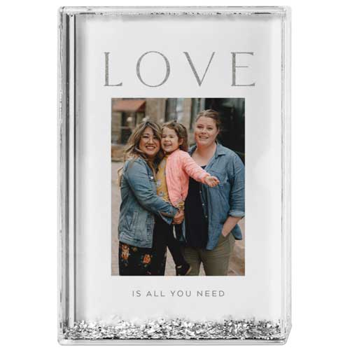 Love Is All You Need Glitter Block, White, white