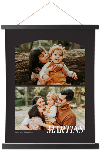 Stacked Arch Collage Hanging Canvas Print, Black, 11x14, Gray, charcoal