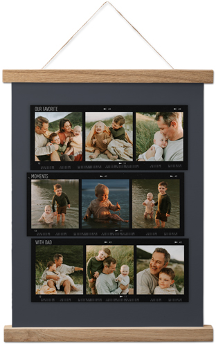 Travel Film Collage Hanging Canvas Print, Natural, 11x14, Gray, gray