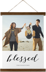 blessed script hanging canvas print