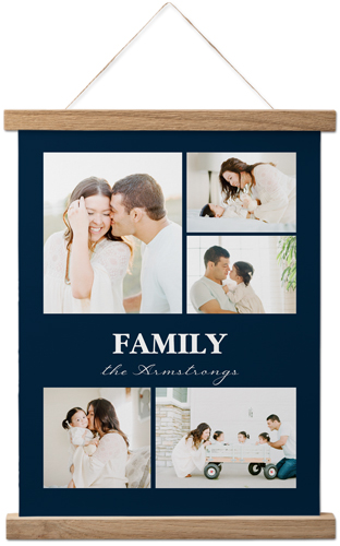 Picture Gallery Collage of Five Hanging Canvas Print, Natural, 11x14, Blue