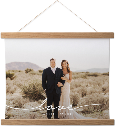Modern Scripted Love Hanging Canvas Print, Natural, 11x14, White, white