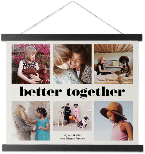 Better Together Collage Hanging Canvas Print, Black, 11x14, Black