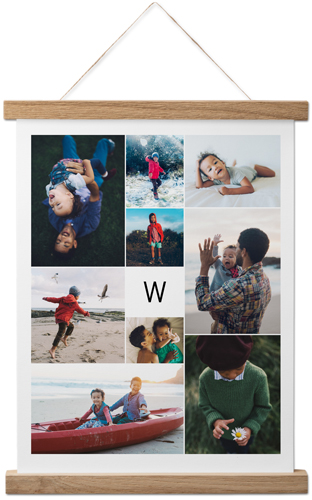 Modern Pictogram Hanging Canvas Print, Natural, 11x14, White, white