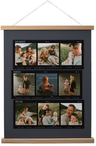 Travel Film Collage Hanging Canvas Print, Natural, 16x20, Gray