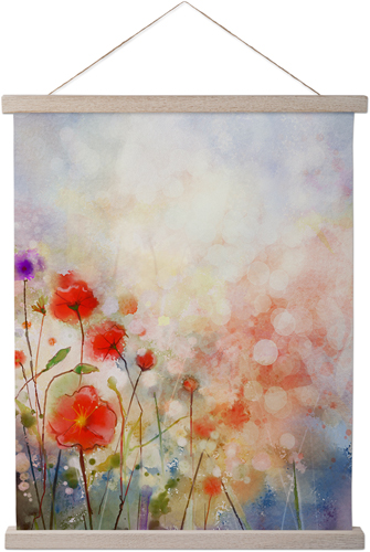 Blooming Poppies Hanging Canvas Print, Rustic, 16x20, Multicolor