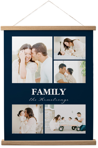 Picture Gallery Collage of Five Hanging Canvas Print, Natural, 16x20, Blue, midnight