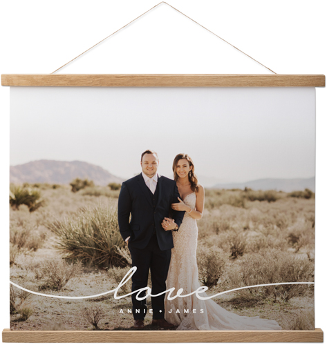 Modern Scripted Love Hanging Canvas Print, Natural, 16x20, White, white