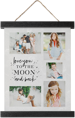 To the Moon Hanging Canvas Print, Black, 8x10, Gray