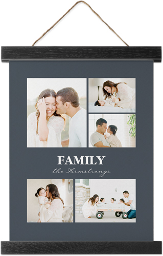 Picture Gallery Collage of Five Hanging Canvas Print, Black, 8x10, Gray
