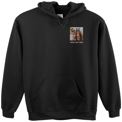 Pocket Gallery of One Custom Hoodie, Double Sided, Adult (S), Black, White