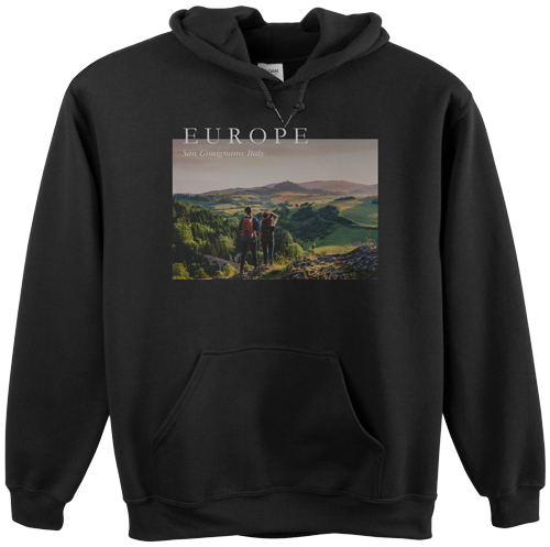 Magazine Cover Custom Hoodie, Single Sided, Adult (S), Black, White