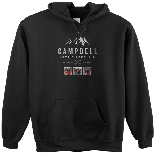 Mountain Vacation Custom Hoodie, Single Sided, Adult (S), Black, Black, black