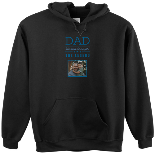 Dad Legend Custom Hoodie, Single Sided, Adult (S), Black, Blue