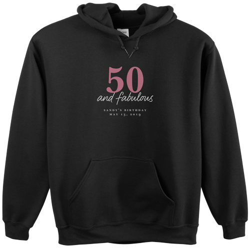 Fabulous Birthday Custom Hoodie, Single Sided, Adult (S), Black, Gray