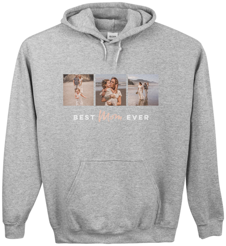 The Best Three Custom Hoodie, Single Sided, Adult (S), Gray, White, white
