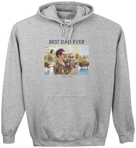 Text Gallery of One Custom Hoodie, Single Sided, Adult (S), Gray, White