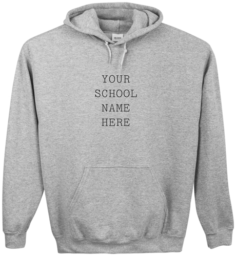 School Name Here Custom Hoodie, Double Sided, Adult (S), Gray, White