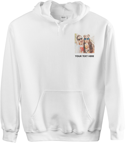 Pocket Gallery of One Custom Hoodie, Double Sided, Adult (M), White, White