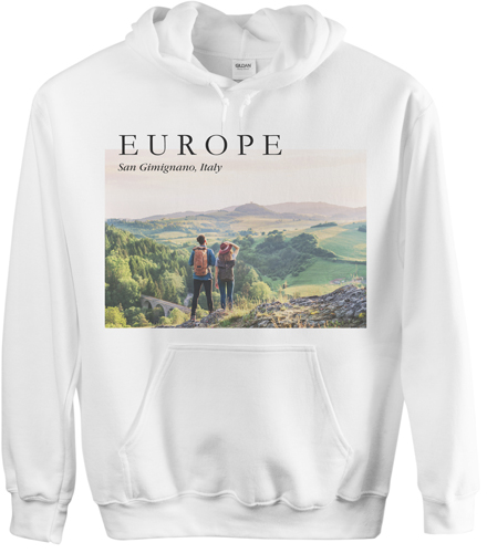 Magazine Cover Custom Hoodie, Double Sided, Adult (M), White, White, white