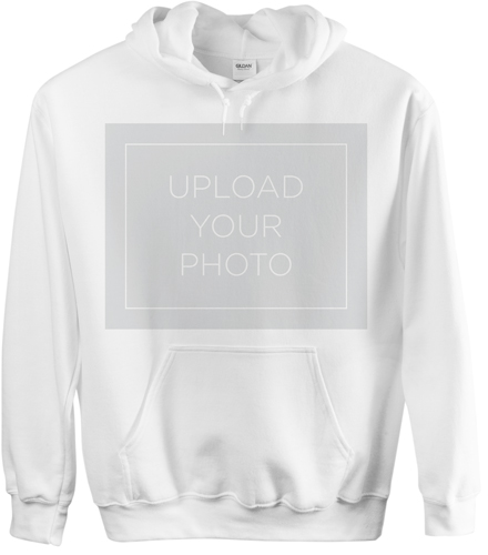 Upload Your Own Design Custom Hoodie, Double Sided, Adult (M), White, White